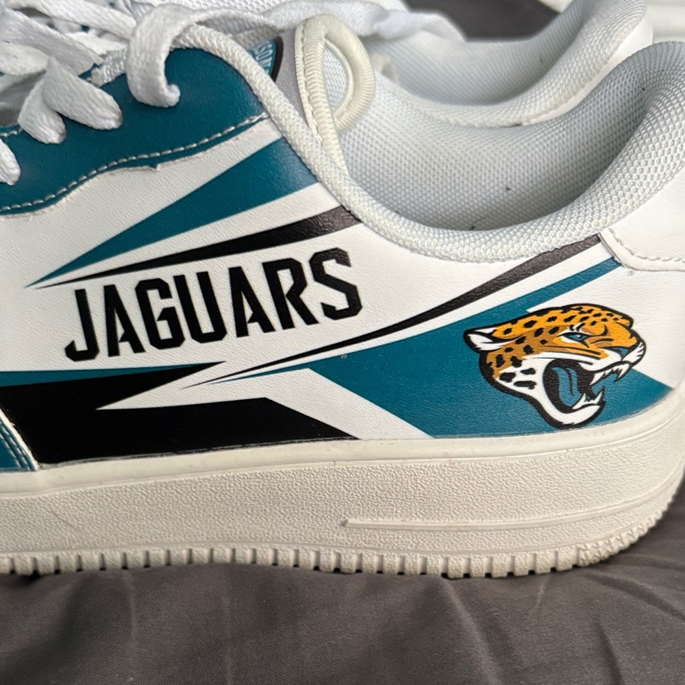 Jaguars Men's Sneakers - Teal and White - Picture 3 of 6